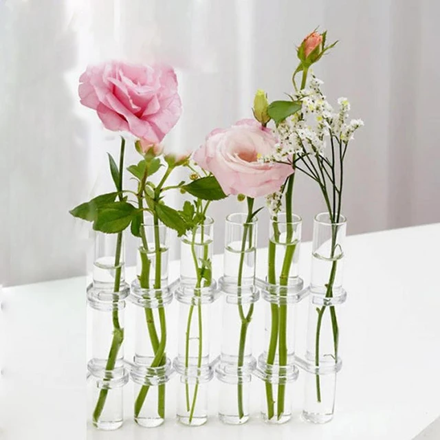 Hinged Flower Vase 6Pcs/8Pcs Clear Vases For Wedding Hydroponic Plant Vase  Glass Test Tube Flower Vase Flower Arrangement Vase - AliExpress