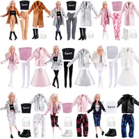 Vêtements de poupée 25 styles, robe en cuir, manteau à la mode, pull, chemise, tenue décontractée, Costumes de fête, accessoires de poupée, jouets pour enfants 1