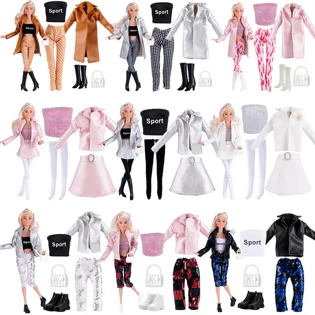 Vêtements de poupée 25 styles, robe en cuir, manteau à la mode, pull, chemise, tenue décontractée, Costumes de fête, accessoires de poupée, jouets pour enfants 1