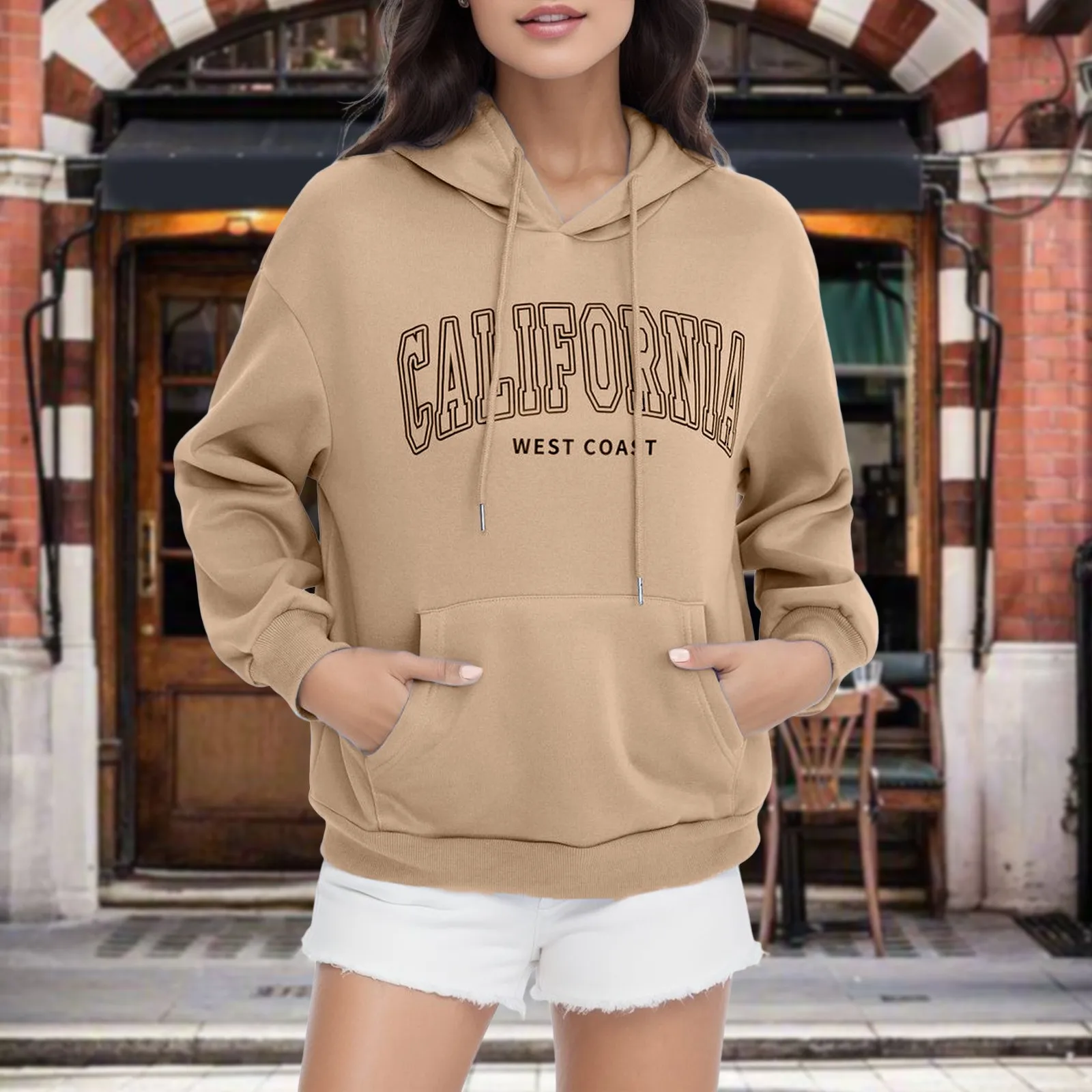 

Y2k Hoodie Womens Loose Long Sleeve Solid Button Hooded Sweatshirts Pocket Fleece Hoodies Autumn Winter Gothic Zip Up Hoodies