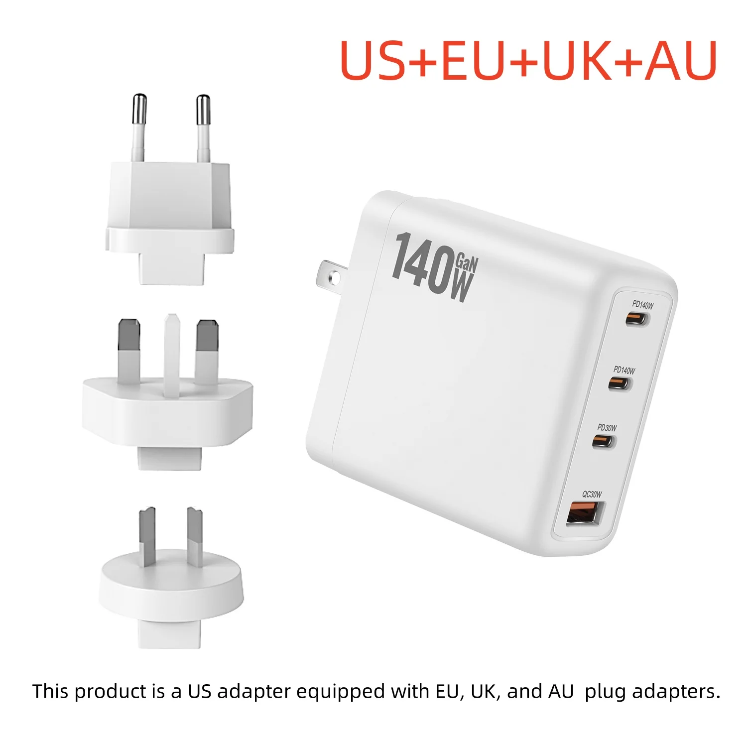 ตัวเลือกสินค้า หัวชาร์จ GaN 140W ชาร์จเร็ว 3 พอร์ต PD3.1 ขนาดเล็ก พกพาสะดวก