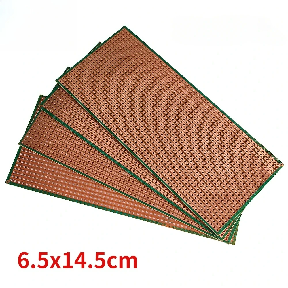 5-20PCS 범용 PCB 보드 6.5x14.5cm 스트립보드 PCB 플라틴 단면 회로 기판 Arduino용 노란색 DIY 실험 보드