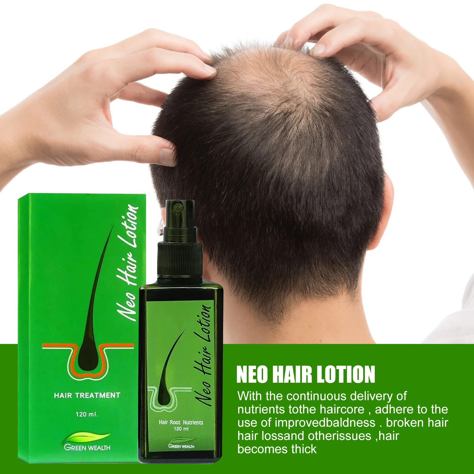 HaarGrowthPlus - Fás Gruaige a Neartú Séiream Cúram Gruaige - 120ml Sprae Lotion Hair Care