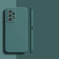 Shockproof Liquid Silicone TPU Phone Case - Compatible with Multiple Samsung Models - Samsung A22S 5G (Black Green)