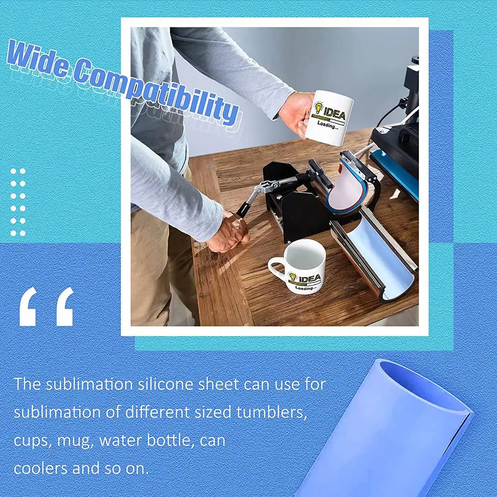 3 Pcs Sublimation Tumbler Wrap Silicone Sheets with Mug Press Bundle Accessories and Mug Press Sublimation Machine 4