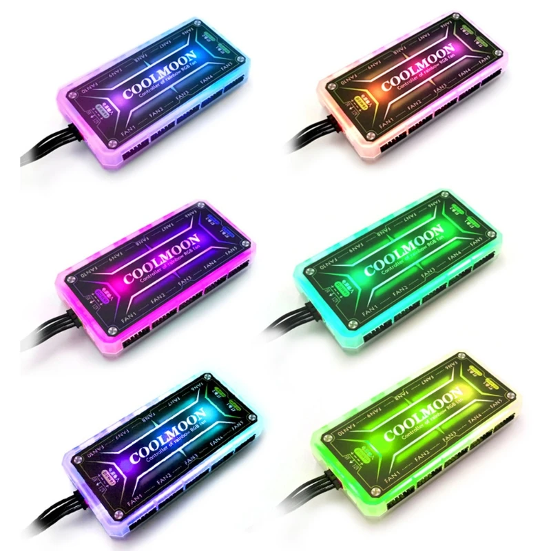 COOLMOONRGBFanMusicControllerPCCoolingChassisSilentFanHubfor