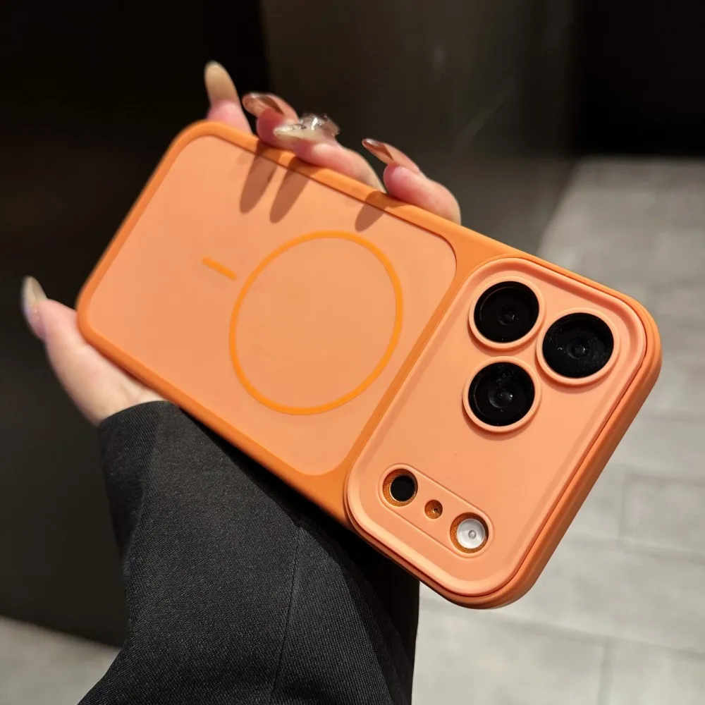 Rugged Armor Shockproof Matte Case with Magnetic Lens Protection Cover