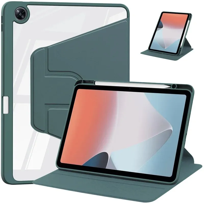 Acrylic Rotating Tablet Case with Smart Stand and Pen Slot, 12.1-inch