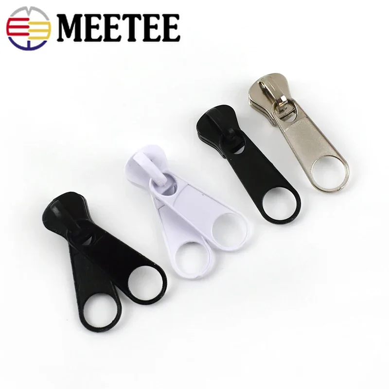 Zipper Head Resin Zippers Puller Purse Double Side Zip Slider Zips Reapir Kit DIY Garment Sewing Accessories 5Pcs Meetee 10#