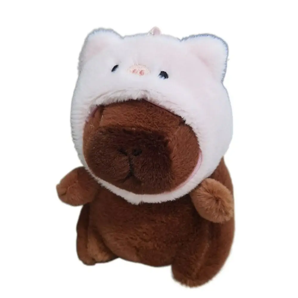 Cartoon Capybara Plush Pendant Keychain - Multicolor Stuffed Animal Accessory