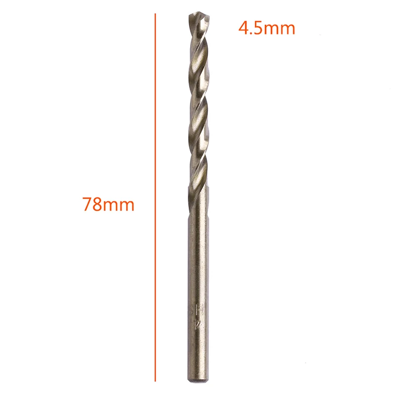 

Y1UB 10Pcs 4.5mm Round Shank HSS-Co Twist Drill Spiral Drill Bit