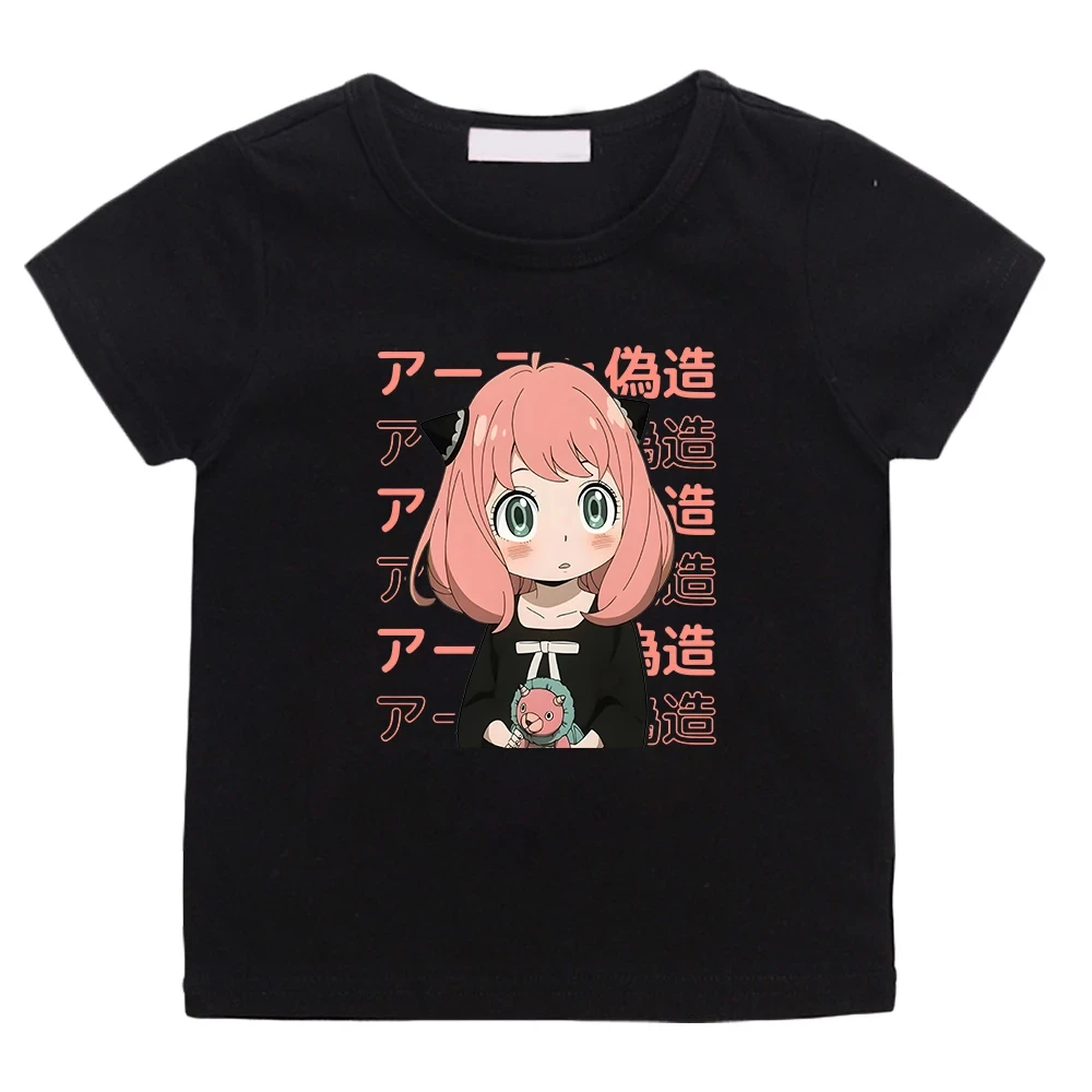 Anya Spy X Family Tshirt Kids Anime Graphic T-shirt Boys Short Sleeve Summer Tops Kawaii Shirts for Girls 5