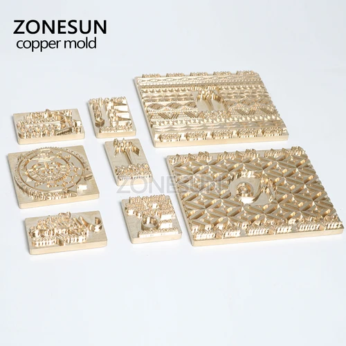ZONESUN-사용자 정의 스탬핑 금형 로고 황동 금형, 가죽 브랜딩 철 나무 PU 구리 플레이트 기계 핫 포일 브론징 스탬프 2