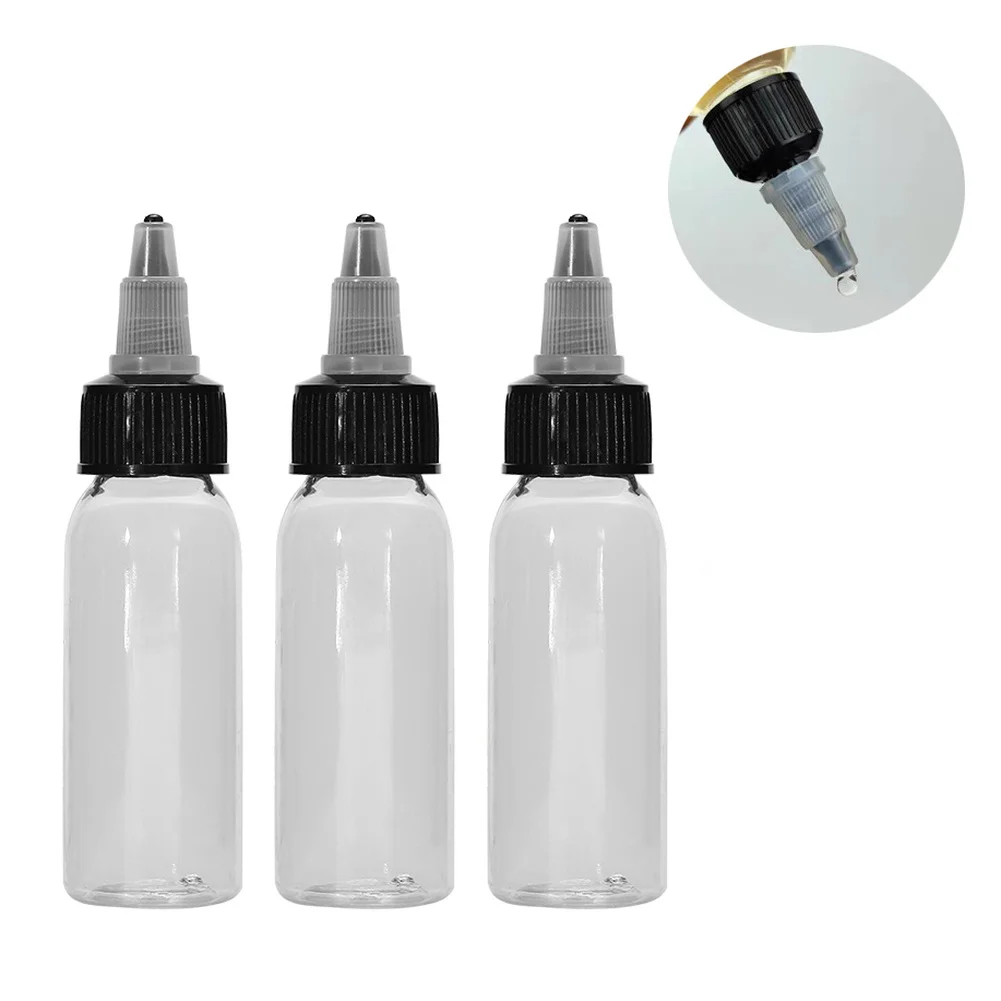 10Pcs Empty Tattoo Ink Bottles With Twist Cap Plastic Clear Transparent Tattoo Pigment Inks Container Tattoo Accessories 30ml 25 pcs pigment box white plastic palette watercolor paint empty half pans for acrylics lattice