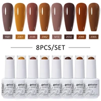 Arte Clavo 4/6/8/10 Pcs Gel Nail Polish Set Nail Art Soak Off UV Gel Colorful Kit Semi Permanent Hybrid Gel Varnish Base Top LED 1