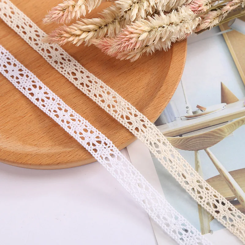 Lace Fabric Apparel Sewing Fabric Trim Cotton Crocheted Lace Fabric Ribbon Handmade Accessories 2 Yards/Lot 38 Styles 10-35mm