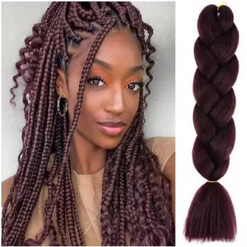 Cross-Border Solid Colorjumbo braid hairChemical Fiber Big Braid Hot Selling Gradient African Wig Braided Hair Extension