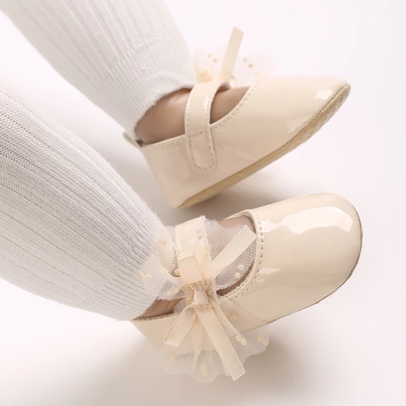 0-18M Lace Bow Mary Jane Spring Baby Shoes PU Soft Sole Non-Slip Newborn Girl Shoes First Walkers Princess Bowknot Baby Prewalke 6