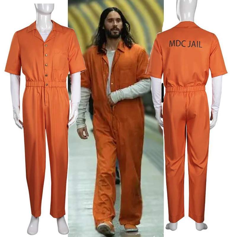 

Dr. Michael Morbius Cosplay Men Yellow Jumpsuit Jail Costume Halloween Costume For Adult Orange Prisoner Costume