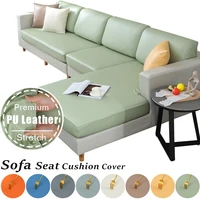 PU Leather Waterproof Sofa Cover For Living Room Solid Color Stretch Couch Seat Cushion Slipcover L Shape Corner Armchair Covers 1