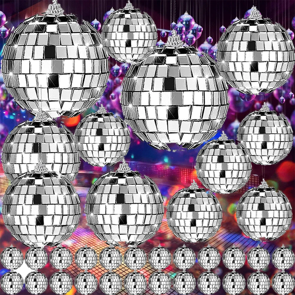 10-30PC Mini Spiegel Disco Ball Licht Reflektierende Rotierenden Helle Silber Ball Geburtstag Kuchen Ornamente Weihnachten Party wohnkultur – Detail 2