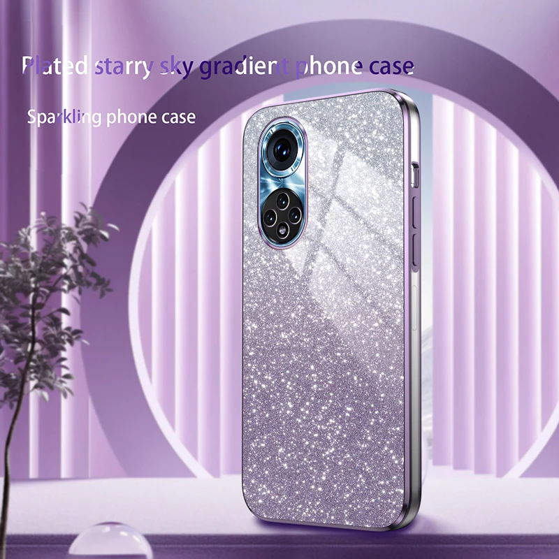 Luxury Electroplated Glitter Transparent Star Phone Case with Soft TPU Bumper
