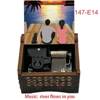 river flows in you Wood mechanical Music Box for South Korea piano guitar Friends birthday New year Christmas gift 2