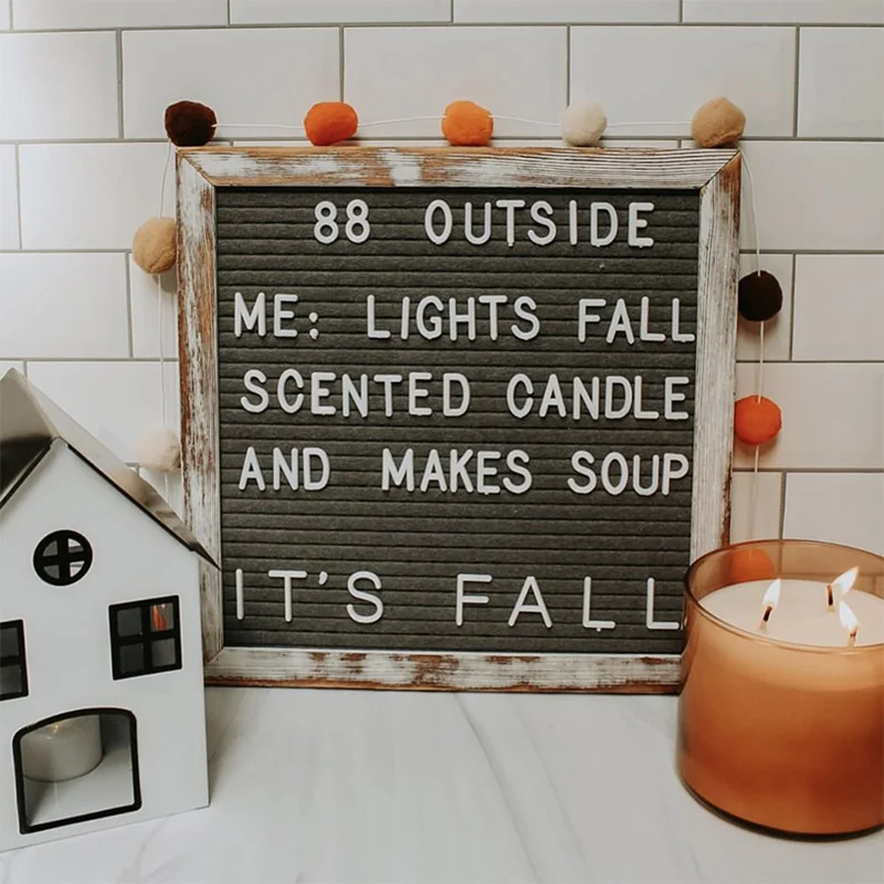 

Vintage Felt Letterboard Double Side Changeable Wooden Letter Board Message Board Photo Frame Living Room Bar Home Decoration
