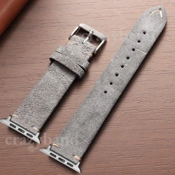 Premium Suede Leather Wristband - Elegant Business Strap - Ultra2 45mm 49mm (Dark Grey)