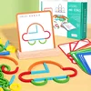 Kids Good Quality Wooden Childhood Educational toy Creative Sticks And Rings Puzzle Intelligence Game Montessori Early Toys Gift 2