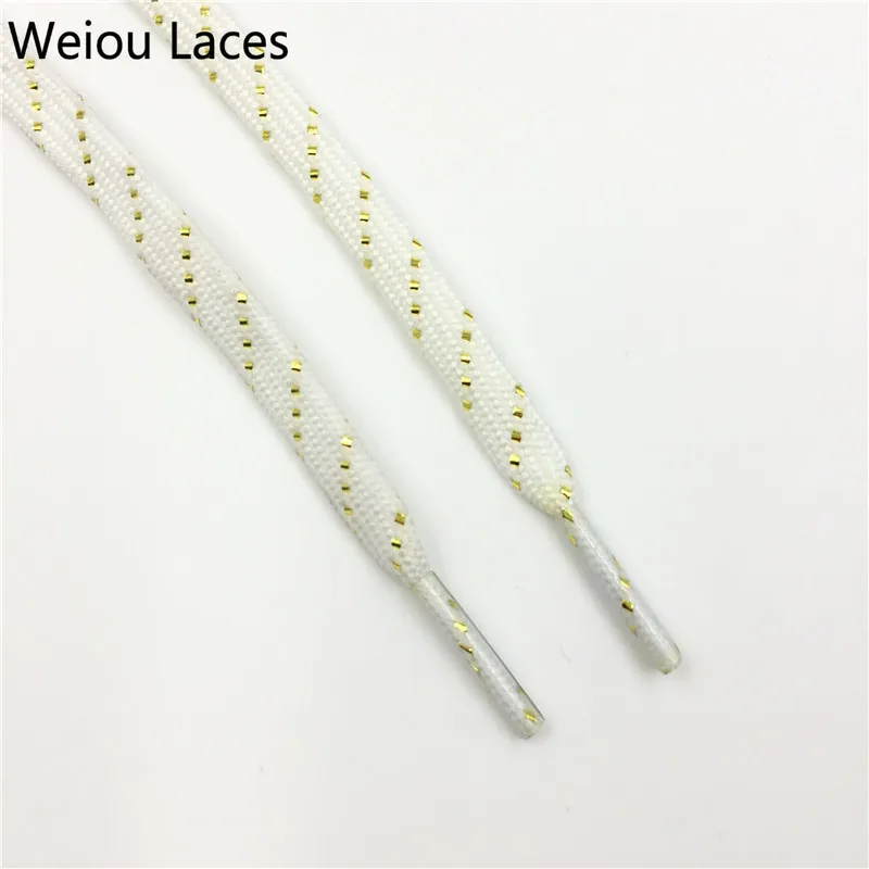 (30 Pairs/Lot)Weiou New Sneaker Shoelaces Sparkle Cross Grain Shoe Laces Shiny Glitter Flat Bootlaces Customized Metallic Lacet