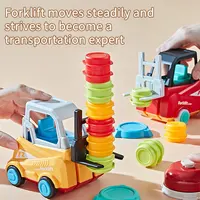 Children's Engineering Truck Forklift Press Shovel Toy Car Suit Education Stacking Toy Board Game for Party Boys Birthday Gift 1