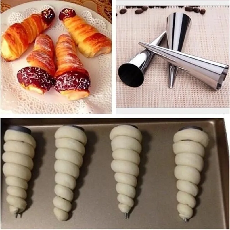 Spiral Croissants Molds Conical Tube Cone Roll Pastry Mold Cones