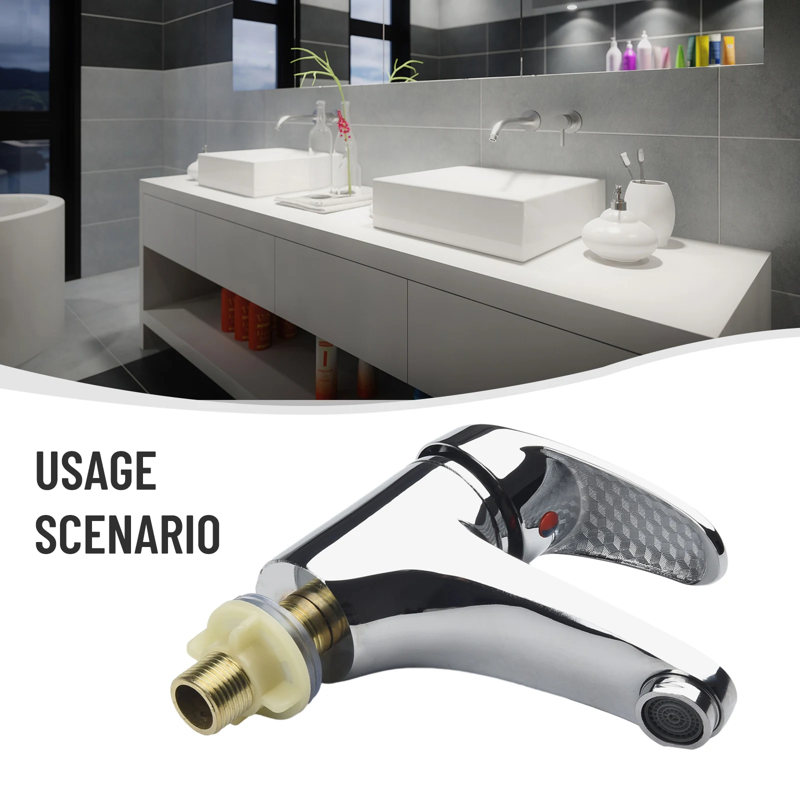 

Смеситель для раковины, водопроводный кран, раковина для ванной комнаты, твердые аксессуары из цинкового сплава, хромированная холодная раковина, не капельная, долговечная