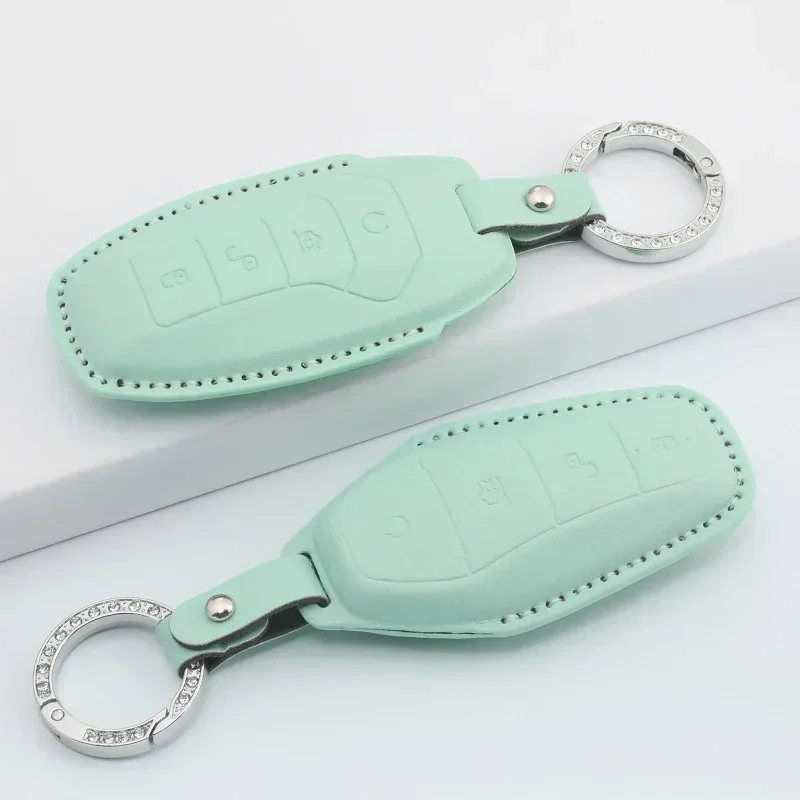 Car Key Case Cover Remote Fob Holder For BYD Song Plus Atto 3 Han EV Tang DM Qin Seal Dolphin Key Bag PU Leather Accessories