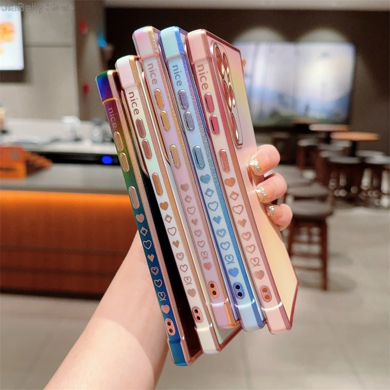 Luxury Rainbow Liquid Phone Case With Camera Protection & Holder_voghion.com