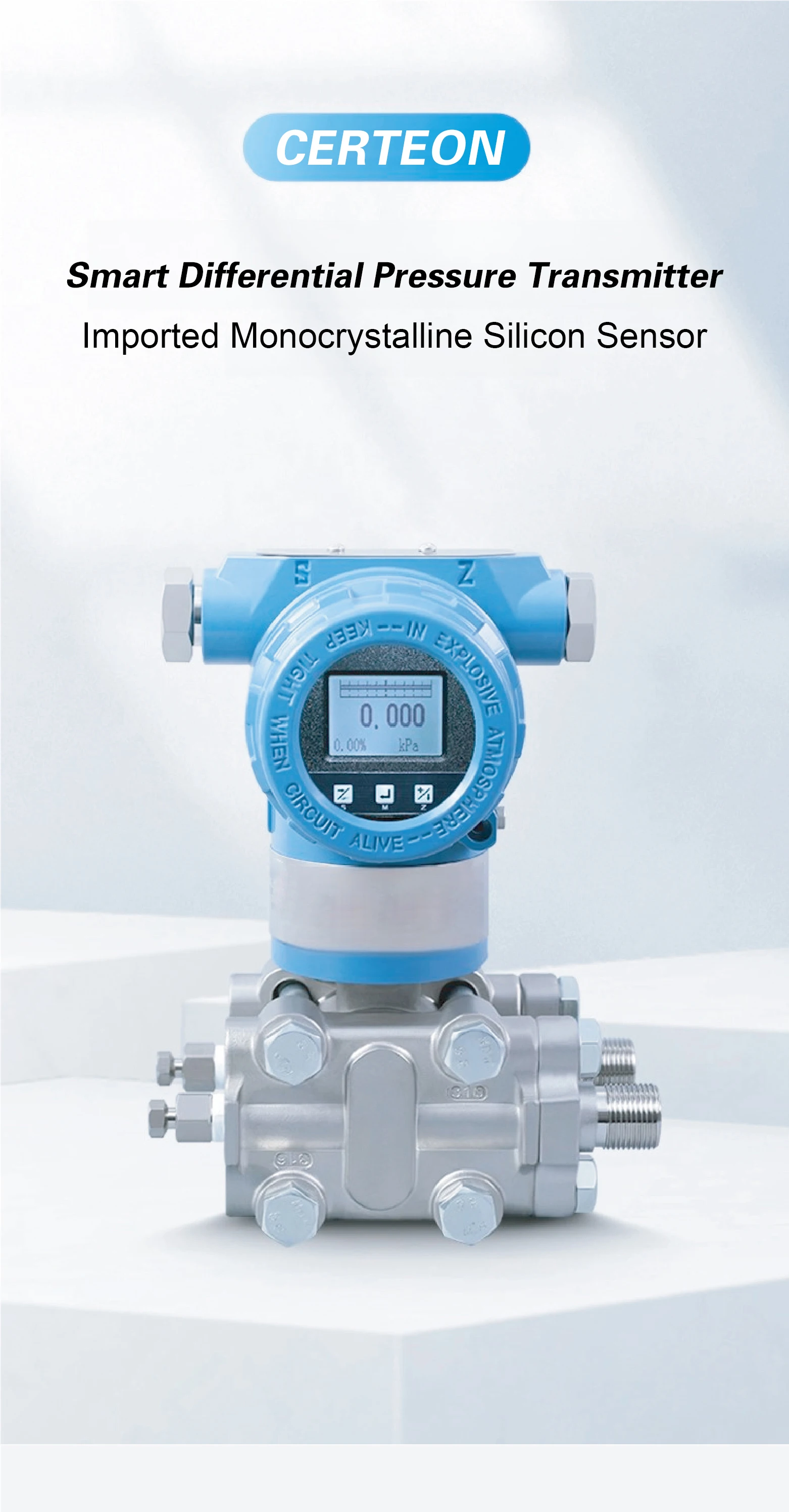 3051DP Capacitive Differential Pressure Transmitter 12-24VDC 4-20mA HART Explosi