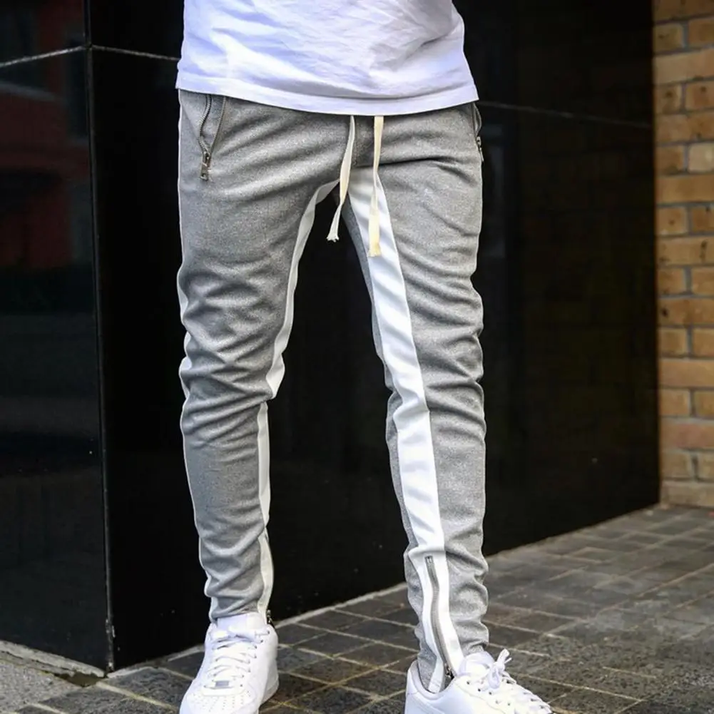 

Fabulous Autumn Trousers Contrast Colors Sports Men Sweatpants Slim Male Pants