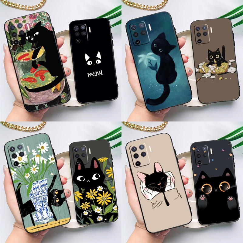 Black Cat Cartoon Cute Phone Case Cover