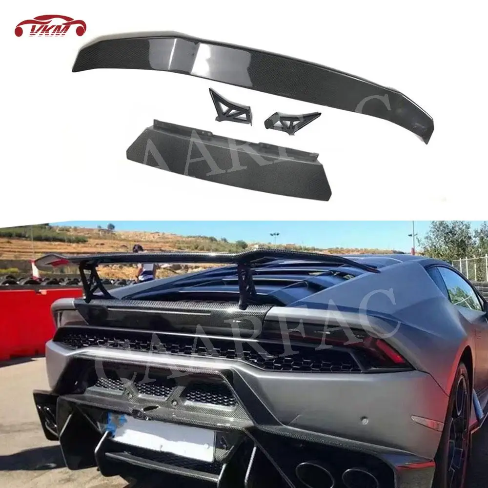 

Carbon Fiber Rear Trunk Spoiler FRP Unpainted Lip Wings For Lamborghini Huracan LP580 LP610 2014-2018