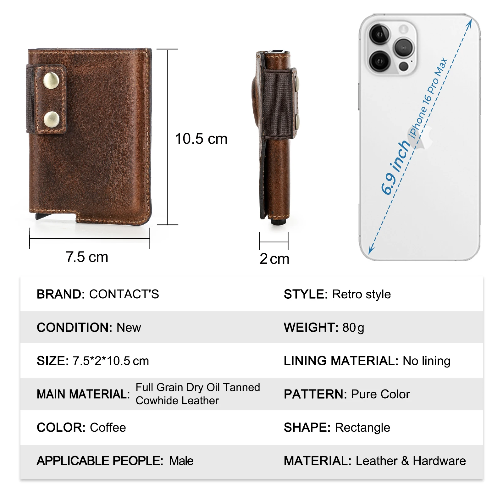 CONTACT'S Genuine Leather Card Wallets For Men Credit Card Holders