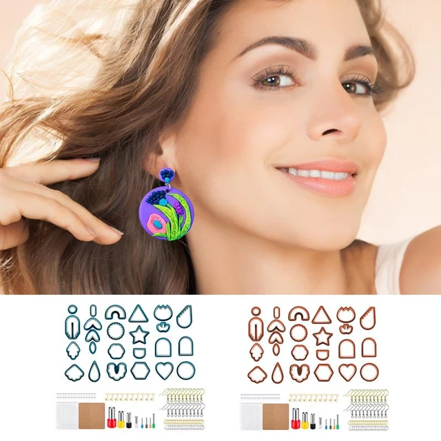 142 Pcs Polymer Clay Cutters Set Clay Earring Cutters with Earrings  Accessories