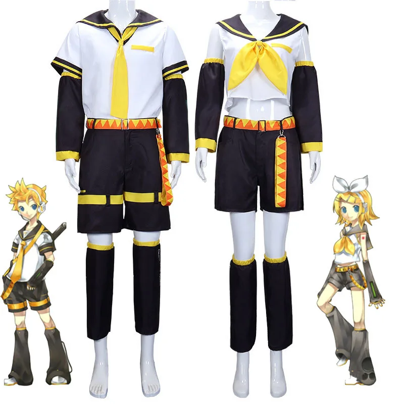 

Костюмы для косплея аниме Rin /Len, Матросская модель для женщин, мужчин, девочек, мальчиков, топы + шорты, костюм на Хэллоуин
