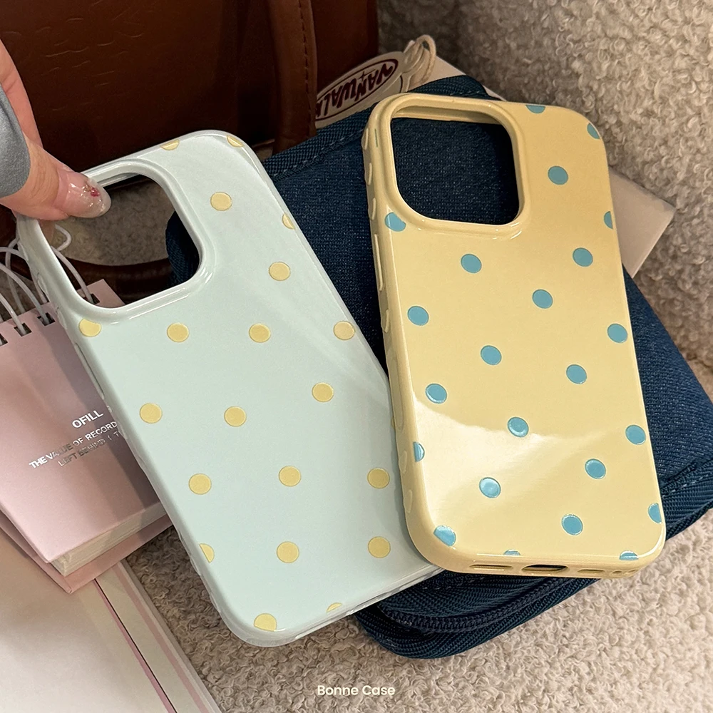Lovely Polka Dot Candy Pink Soft Phone Case - Korean-Inspired Protective Back Cover