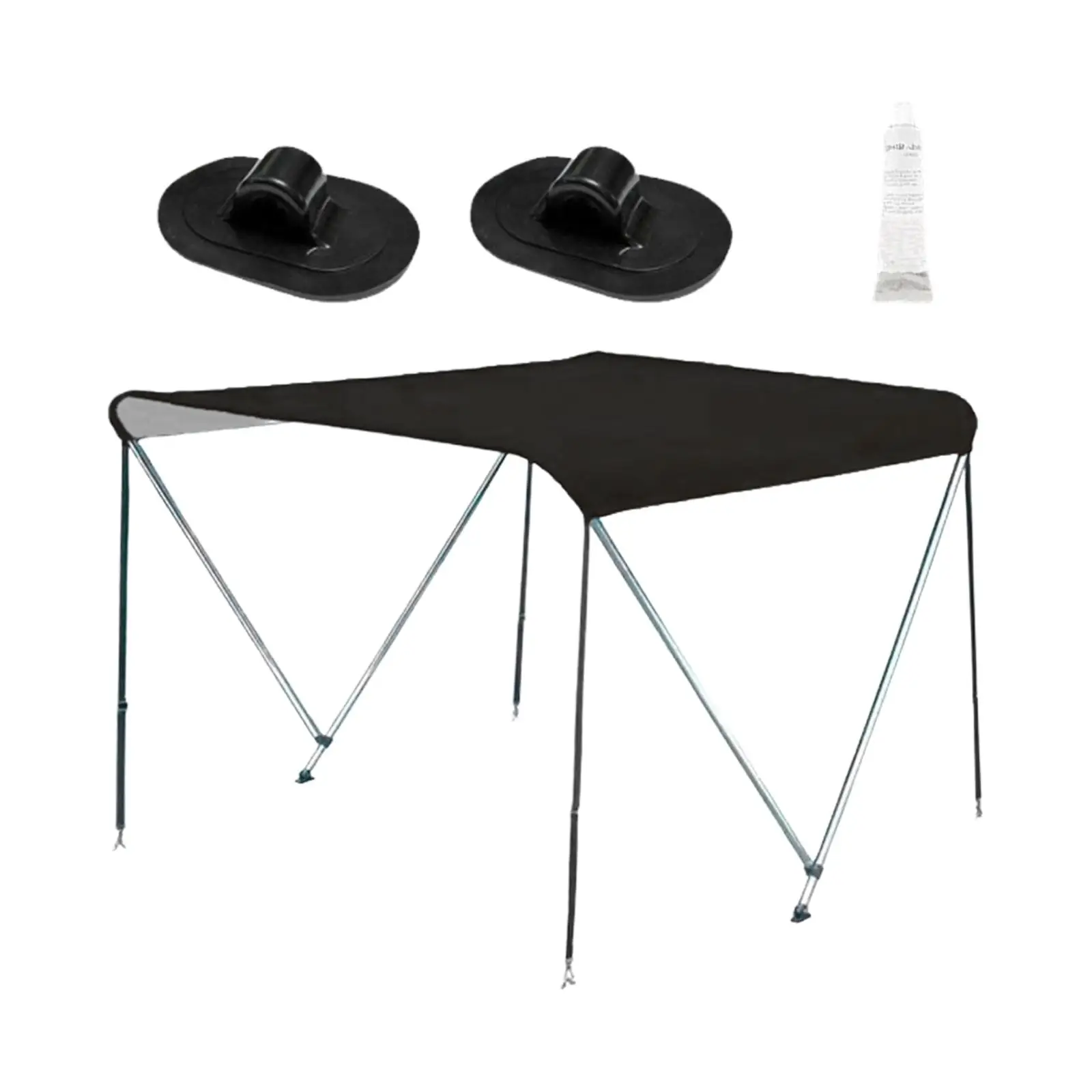 

Bimini Top Cover with Carabiners Waterproof Mounting Hardware Rib Boat Cover Inflatable Boat Canopy Sun Shade for Fishing Boats