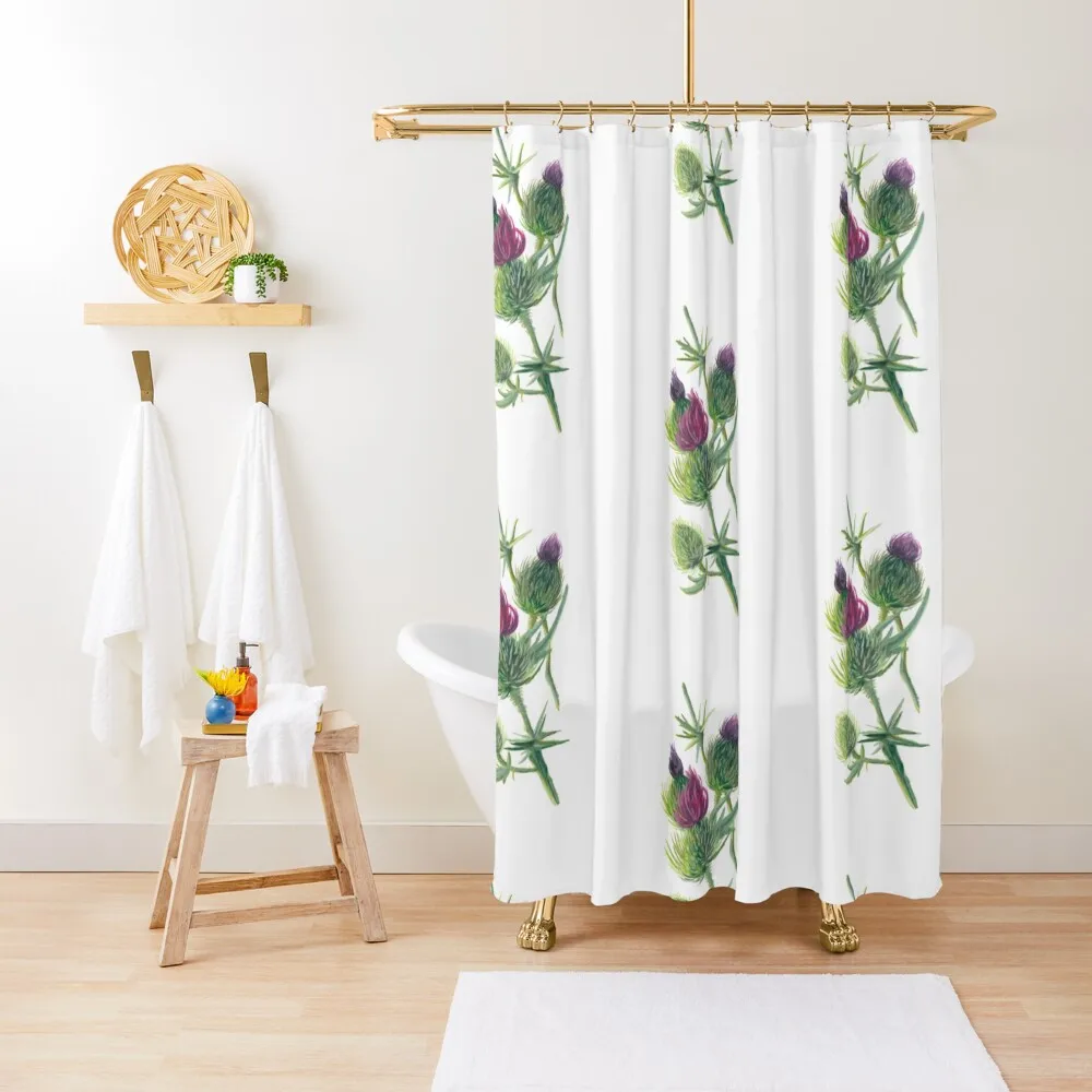 

flowering thistle Shower Curtain Bathroom Showers Anti-Mold Waterproof Shower Bathroom And Shower Products Curtain