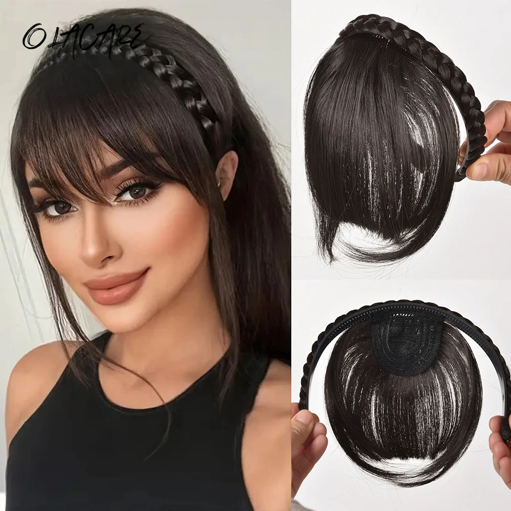 Synthetic Hair Headband with Bangs for Women Daily Wear