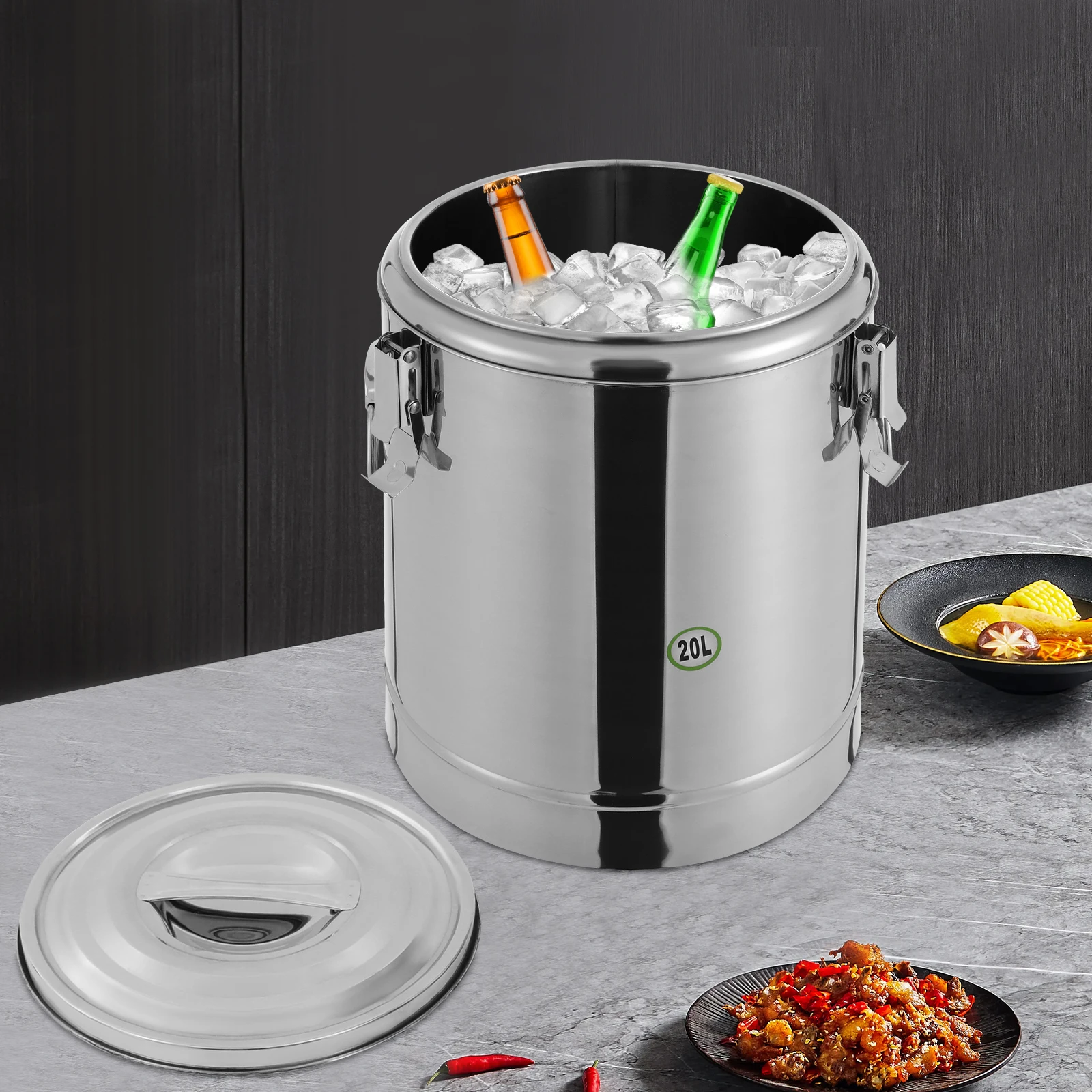 Rostbeständiger, isolierter Suppenbehälter, großes Fassungsvermögen, isolierter Eimertransporter für Schulkantinen/Hotels/Restaurants/Cafes – Detail 9
