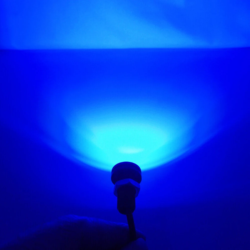 4Pcs 12V Marine Boat Transom LED Stern Light Round LED Tail Lamp Silver Waterproof Underwater Runner Side Marker Lights Blue