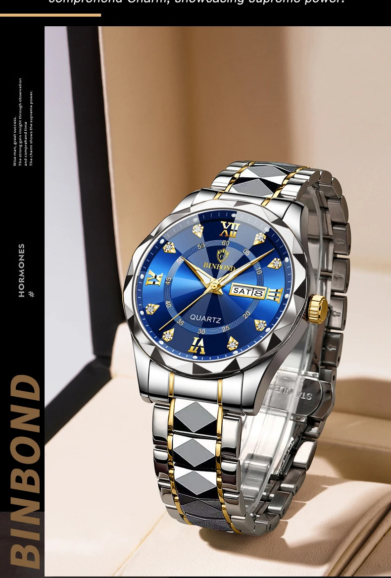 Men's Wrist Watch Waterproof Quartz Watch With Date And Glow_voghion.com